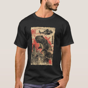 T-shirt Art japonais vintage anime capybara kaiju monstre
