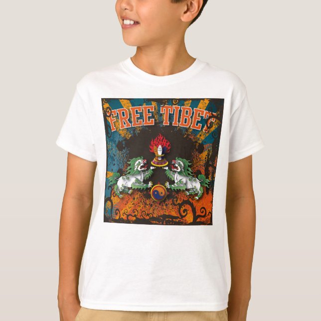 T-shirt Art libre de grunge du Thibet (Devant)