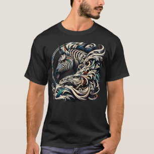 T-shirt Art moderne coloré et portable Zebra Design imprim