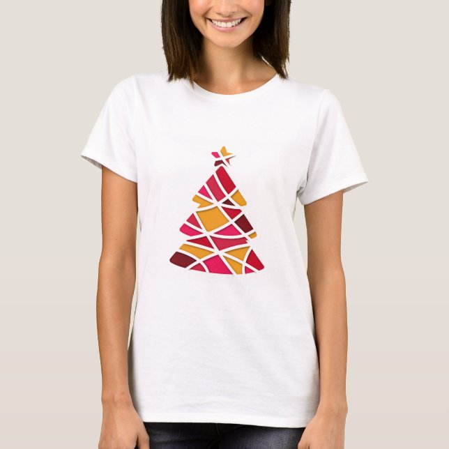 T-shirt Art moderne élégant sapin de Noël (Devant)