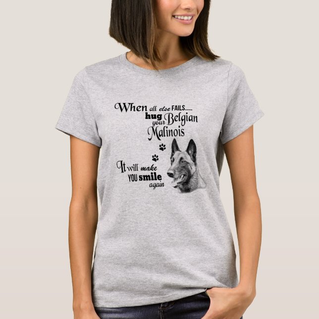 T-shirt Art moderne malinois belge slogan de race mignonne (Devant)