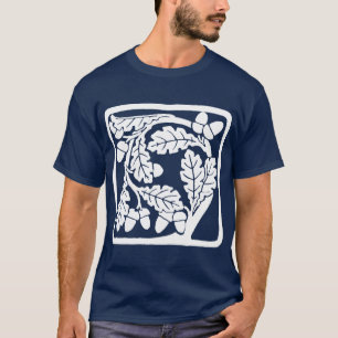 T-shirt Art Nouveau Chêne Feuilles et Acorns