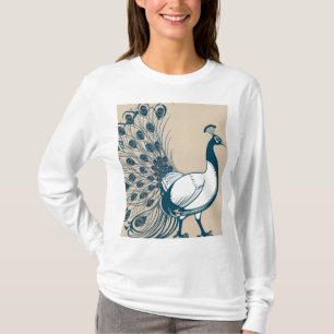 T-shirt Art Nouveau Peacock Flourissant