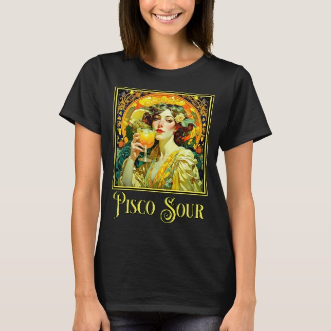 T-shirt Art Nouveau Pisco Sour (Devant)