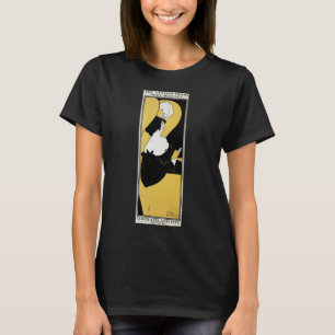 T-shirt Art Nouveau vintage, femme lisant un livre jaune