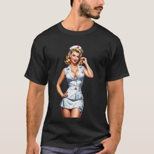 T-shirt Art numérique vintage de l'infirmière