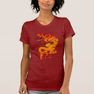 T-shirt Art orange et rouge ardent de dragon