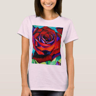 T-shirt Art original rose de la passion rouge