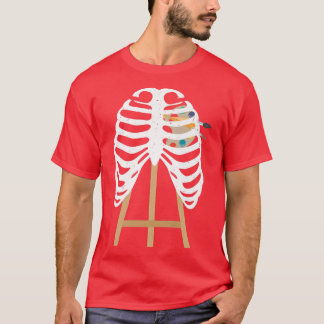 T-shirt Art Os Bones Squelette Prof Drôle Artiste Artistiq