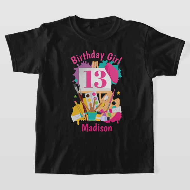 T-shirt Art Party Anniversaire chemise Peinture Anniversai (Poser)