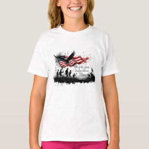 T-shirt Art patriotique du 4 juillet avec drapeau et solda