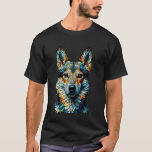 T-shirt Art polygonal Vallhund suédois Västgötaspets