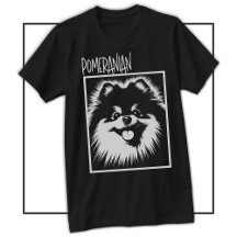 Art Pop Dramatique Pomeranian Blanc Sur Fond Noir