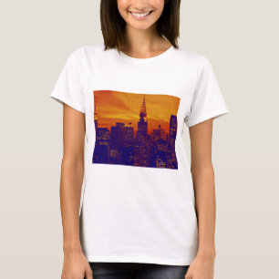 T-shirt Art pop orange bleu New York City