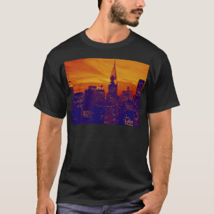 T-shirt Art pop orange bleu New York City