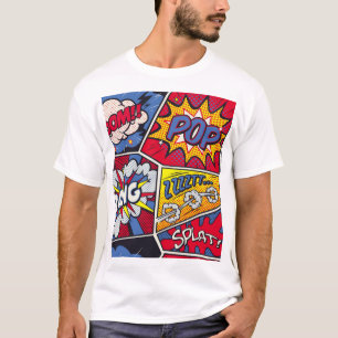 T-shirt Art pop rétro, motif de la bande dessinée.