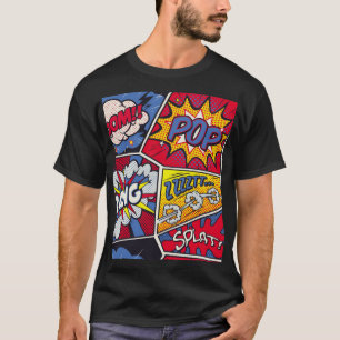 T-shirt Art pop rétro, motif de la bande dessinée.