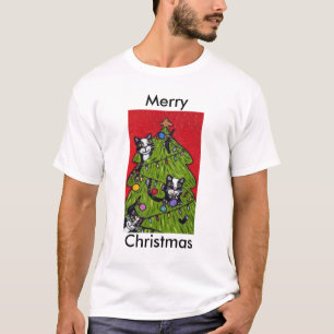 T-shirt Art populaire Chats Arbre de Noël