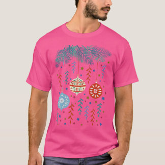 T-shirt Art populaire ornements de Noël