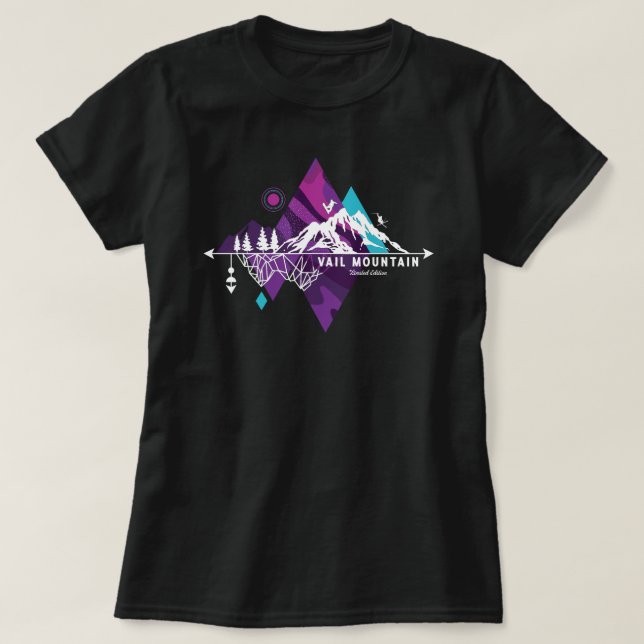 T-shirt Art Rétro Boho Vail Ski (Design devant)