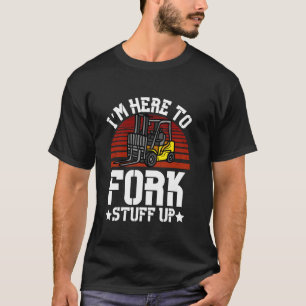T-shirt Art Retro Forklift Pour Hommes Femme Certifié Fork