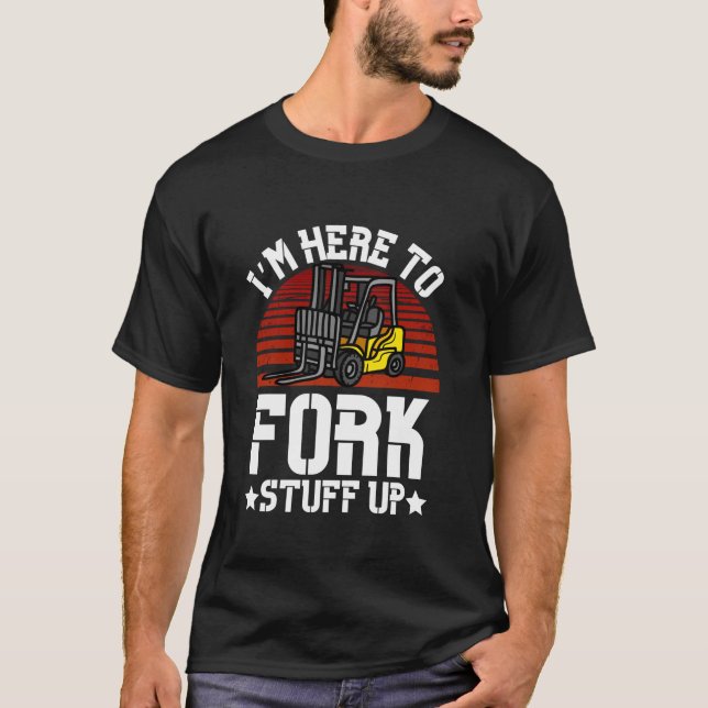 T-shirt Art Retro Forklift Pour Hommes Femme Certifié Fork (Devant)