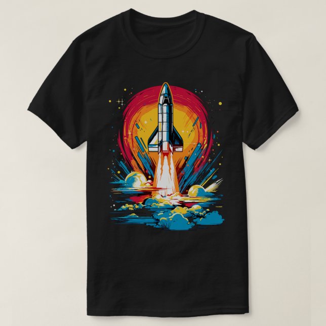 T-shirt Art Rocket Lancement Spatial Cadeaux Sciences Cade (Design devant)