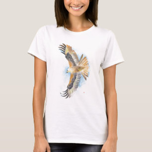 T-shirt Art rouge de faucon de queue