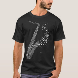 T-shirt Art saxophone créatif blanc