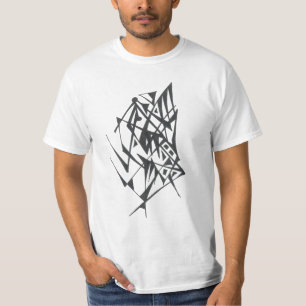 T-shirt Art tribal abstrait noir et blanc Squeeze Tattoo