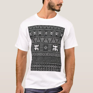 T-shirt Art Tribal Africain : Géométrique Noir & Blanc