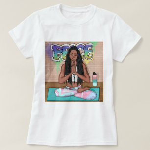 T-shirt Art urbain   Jolie femme faisant la méditation