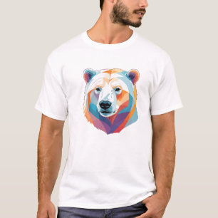 T-shirt Art vectoriel d'ours polaire avec des couleurs viv
