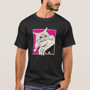 T-shirt Art vintage de morsure de chat drôle pour maman ch