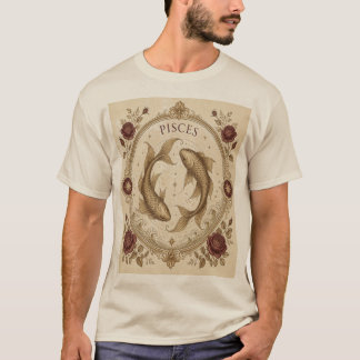 T-shirt Art vintage du poisson du zodiaque des Poissons