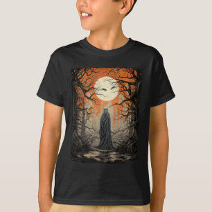 T-shirt Art vintage Hommes Femmes Scary Jack O'lantern Hal