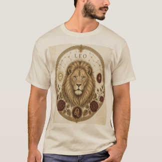 T-shirt Art vintage Lion Zodiaque Leo