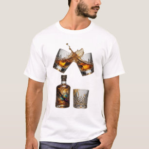 T-shirt Art wearable argent WHISKY SPLASH Edgy