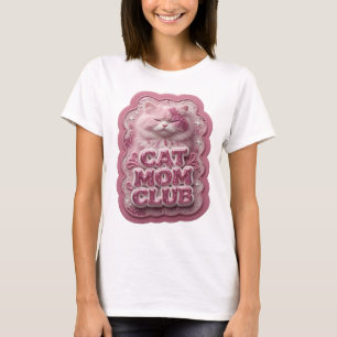 T-shirt Art wearable Rose Clair CLUB DE MAMANS DE CHATS