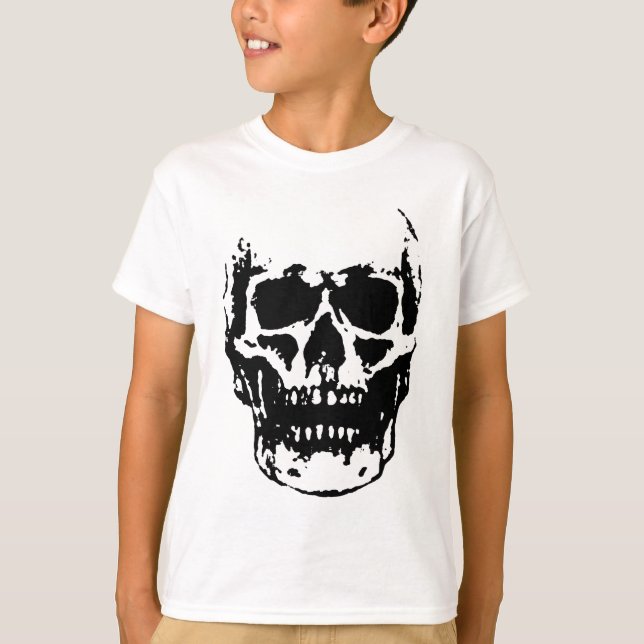 T-shirt Artefacts de Pop crâne noir blanc (Devant)