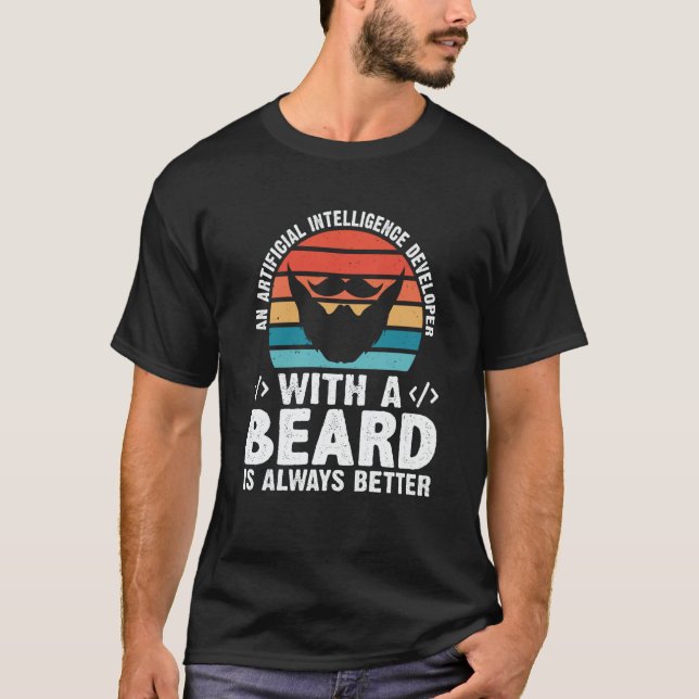 T-shirt Artificial Intelligence Developer With A Beard (Devant)