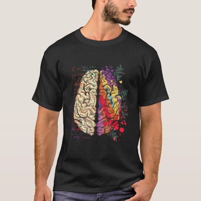 T-shirt Artist Painter Neuroscience Colorful Human Brain (Devant)