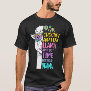 T-shirt Artiste Crochet Lama N'A Pas Le Temps Pour Drame T