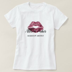 T-shirt Artiste de maquillage à lèvres de Parties scintill