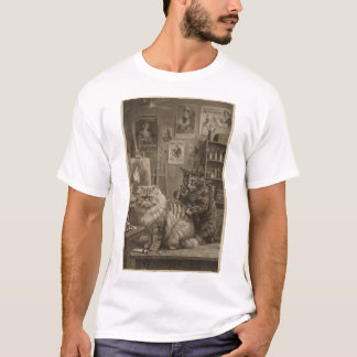 T-shirt Artiste de tatouage de chat sépia vintage – Victor