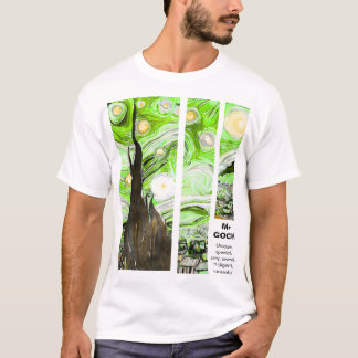 T-shirt Artistic Van Gogh Broken Green Pink