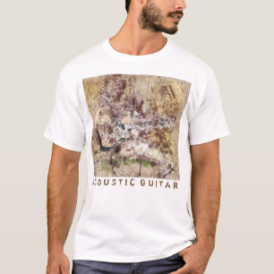 T-shirt artistique de guitare acoustique d'art de