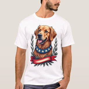 T-shirt artistique patriotique Americana Golden Re