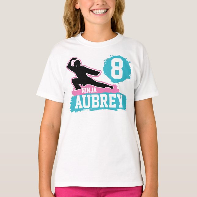 T-shirt Arts Martiaux Ninja Guerrier Thème Anniversaire Fi (Devant)