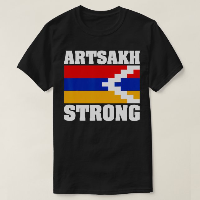T-shirt Artsakh Forte Arménie Drapeau Couleurs (Design devant)